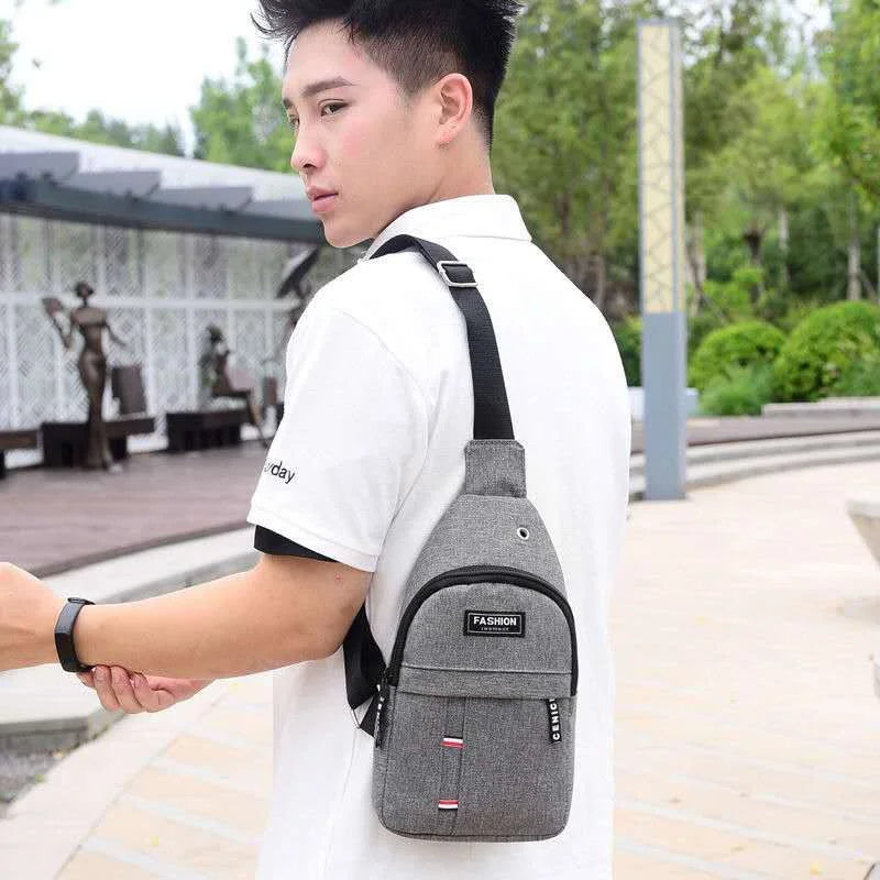 Sling Bag Chest Bag Men New Casual Korean Version Oxford Cloth Fashion Sports Bag Single Shoulder Messenger Bag Canvas Backpack