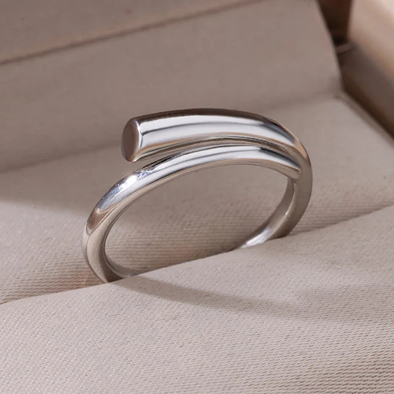 Stainless Steel Rings for Women Men Gold Color Hollow Wide Ring Female Male Engagement Wedding Party Finger Jewelry Gift Trend