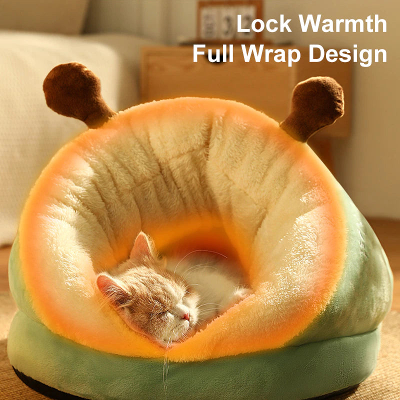 Sweet Cat Bed Winter Warmth Plush Pet House Cozy Kitten Cushion Cat Basket Little Mat Cat House Supplies for Small Medium Cats