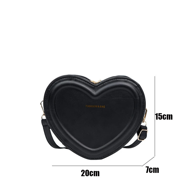 Fashion Heart Shape Crossbody Bags for Women New Solid Pu Leather Shoulder Bag Casual Ladies Handbags Designer Women Bags Сумка