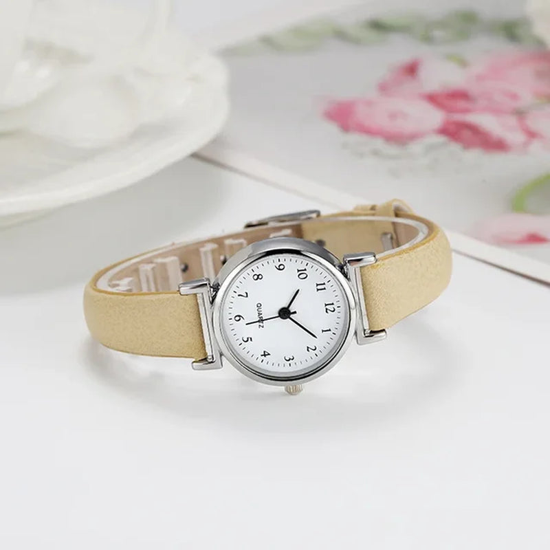 Hight Quality Brand Quartz Watch Ladies Fashion Small Dial Casual Watch Leather Strap Wristwatch for Women Relojes Para Mujer