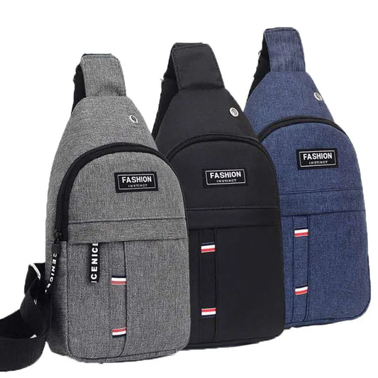 Sling Bag Chest Bag Men New Casual Korean Version Oxford Cloth Fashion Sports Bag Single Shoulder Messenger Bag Canvas Backpack