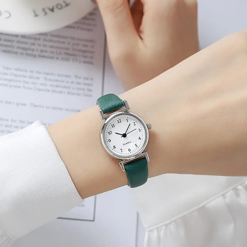 Hight Quality Brand Quartz Watch Ladies Fashion Small Dial Casual Watch Leather Strap Wristwatch for Women Relojes Para Mujer