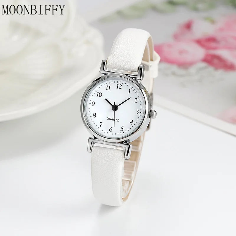 Hight Quality Brand Quartz Watch Ladies Fashion Small Dial Casual Watch Leather Strap Wristwatch for Women Relojes Para Mujer