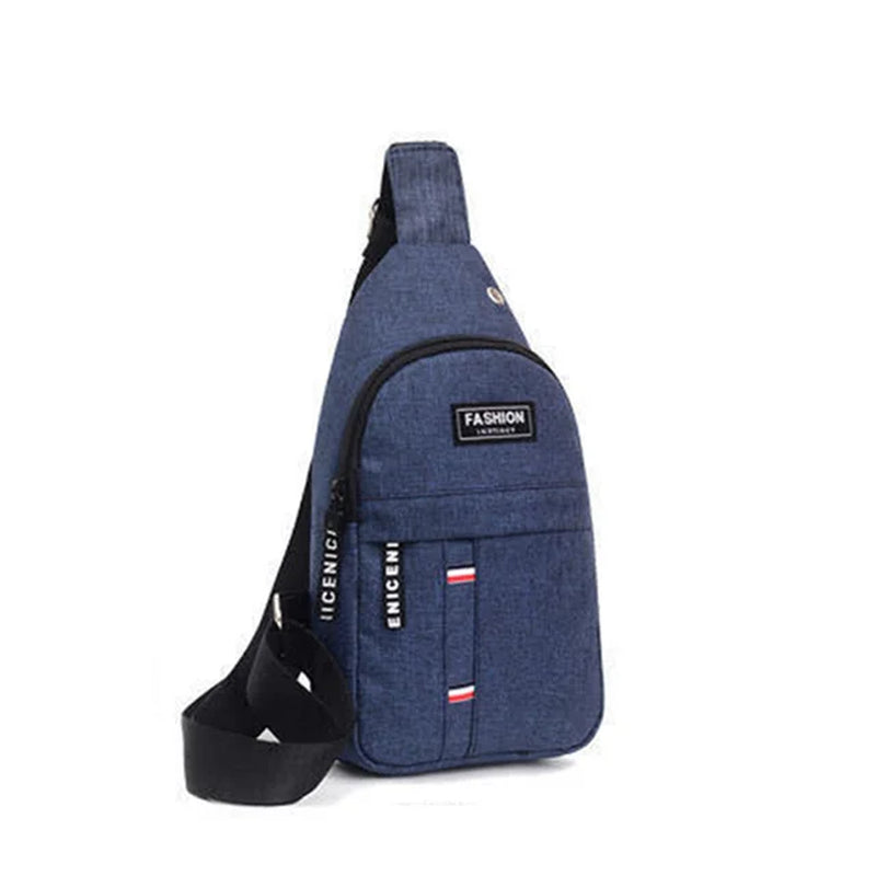 Sling Bag Chest Bag Men New Casual Korean Version Oxford Cloth Fashion Sports Bag Single Shoulder Messenger Bag Canvas Backpack